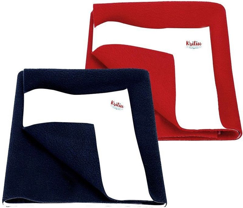 STARDIVE Pack of 2 Baby Dry Sheet Mattress Bed Protector Washable for Kids Infant 50x70cm  (Red, Blue)