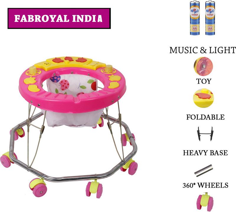 MTS WORLD Musical Activity Walker With Parent Rod  (Pink)