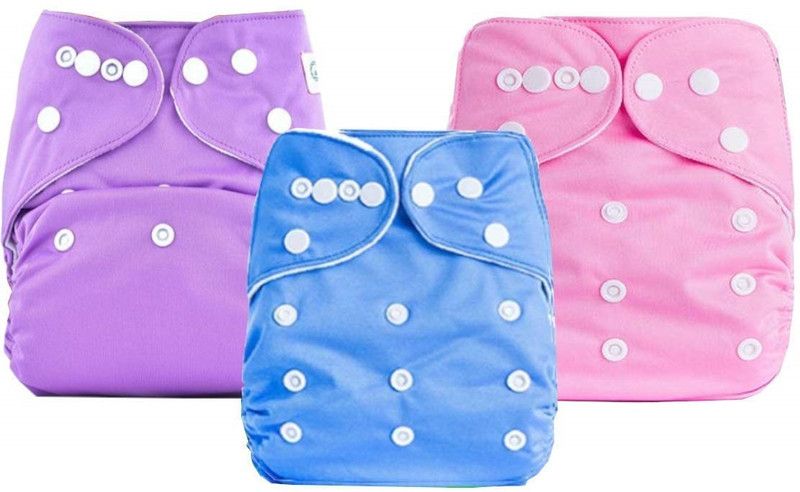 Aadya Baby Washable Reusable Waterproof & Adjustable Pocket 3 Cloth Diaper for Kids
