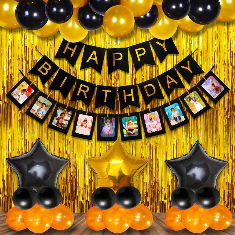 Anayatech Happy Birthday Decoration Kit Combo Foil Curtain 48pcs  (Set of 48)