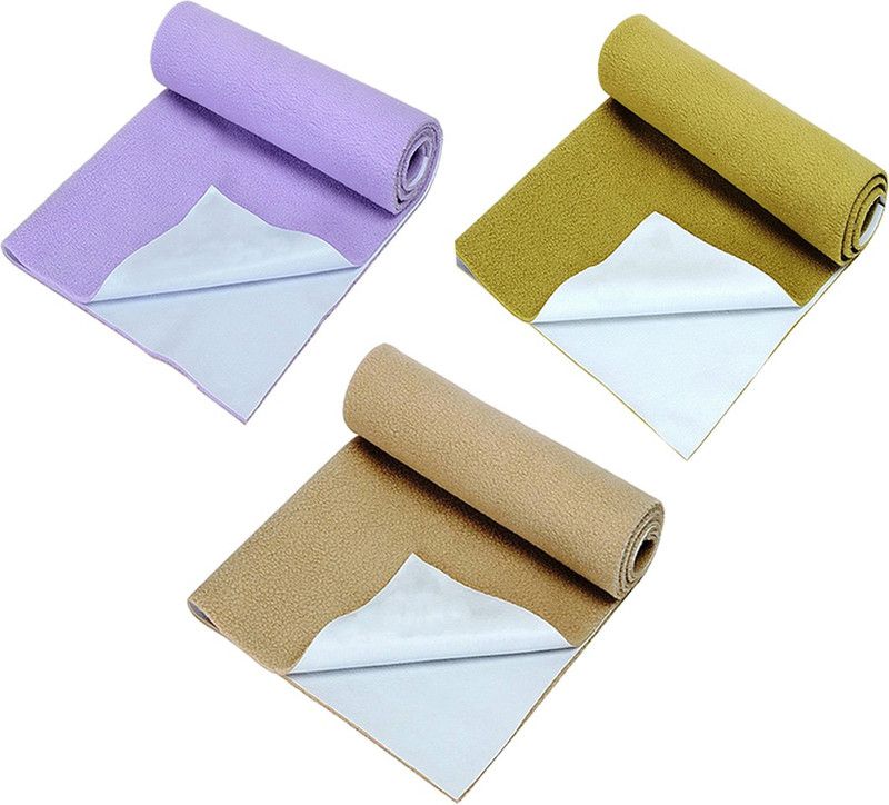 KidBee Polyester, Rubber, Cotton Baby Bed Protecting Mat  (Purple,GoldenGreen,Beige, Small, Pack of 3)