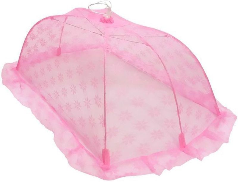 BornBabyKids Kids Washable Umbrella Mosquito Net  (Pink, Frame Hung)