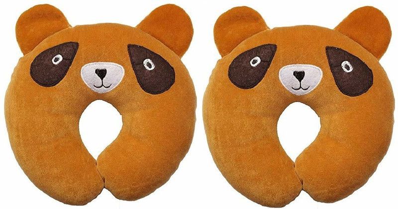 Angaakar Clothings Baby Pillow Microfibre Animals Baby Pillow Pack of 2  (PINK/BROWN)