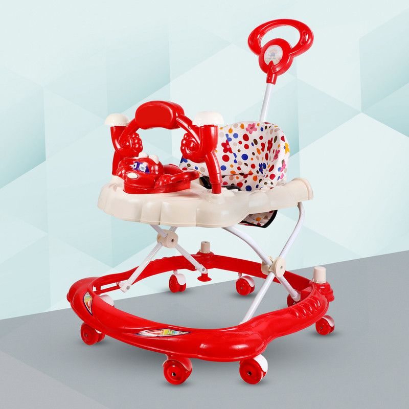evohome Musical 3-in-1 Walker With Parent Rod  (Red)