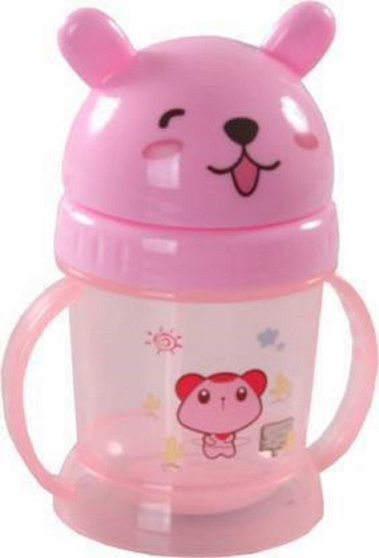 KRISHVIA 300 ml BPA Free Polypropylene Straw Sipper With Twin Handles (MULTICOLOR)  (Multicolor)