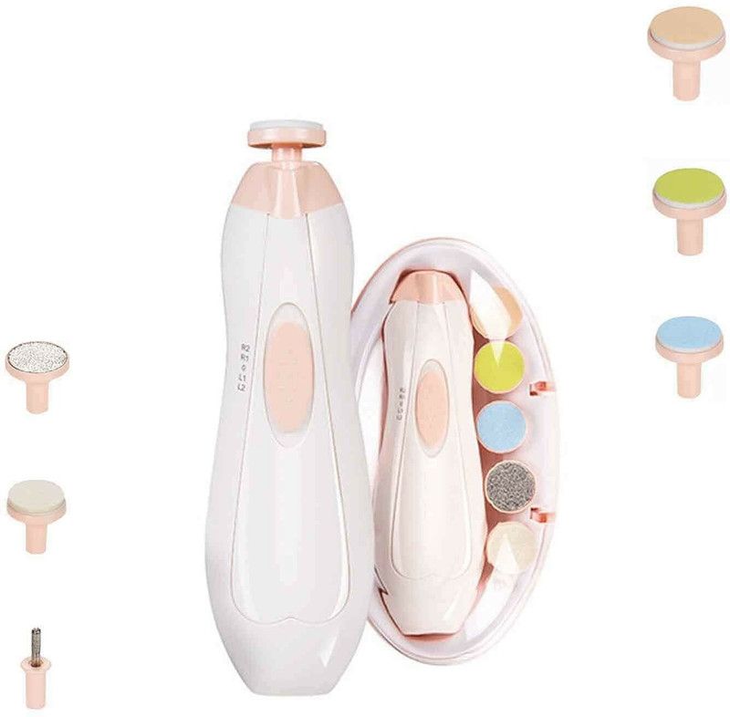 DN BROTHERS Baby Nail Trimmer with 6 Grinding Heads Safe for Newborn (Multicolor)