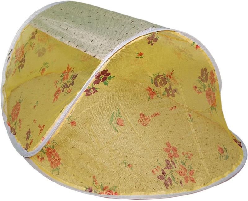 HEALTHY SLEEPING Polyester Infants Washable Baby Mosquito Net  (Yellow, Tent)