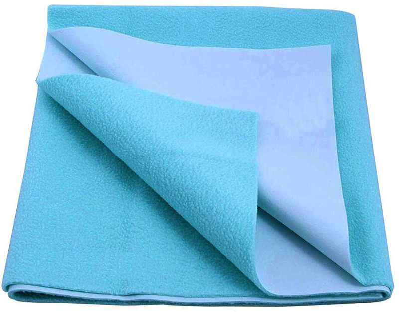 LITHARA Fleece Baby Bed Protecting Mat  (Peacock Blue, Small)