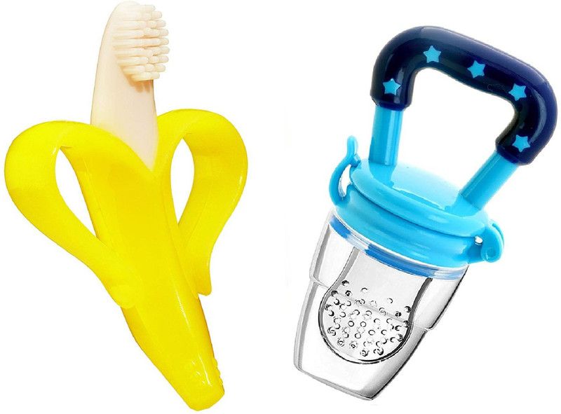 Ganpati Enterprises Baby Fruit Food Nibbler And Baby Silicone Teether 6-12 months babies Bpa Free Teether and Feeder  (Multicolors3)