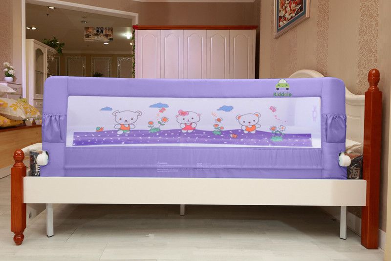 Kiddale Bedrail Baby Bedside Protector : Extra Long (6x2.2 ft) Foldable Safety Guard to Protect Baby, Kids & Senior Citizen from Side Falling with Easy Push Button- Baby and Kids Products-Purple  (Purple)