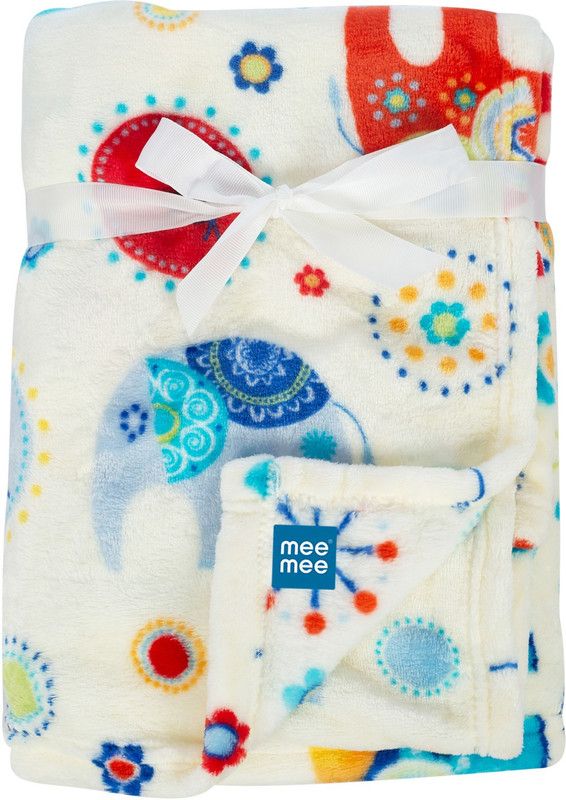 MeeMee Animal Double Crib Baby Blanket for Mild Winter  (Cotton, Red)