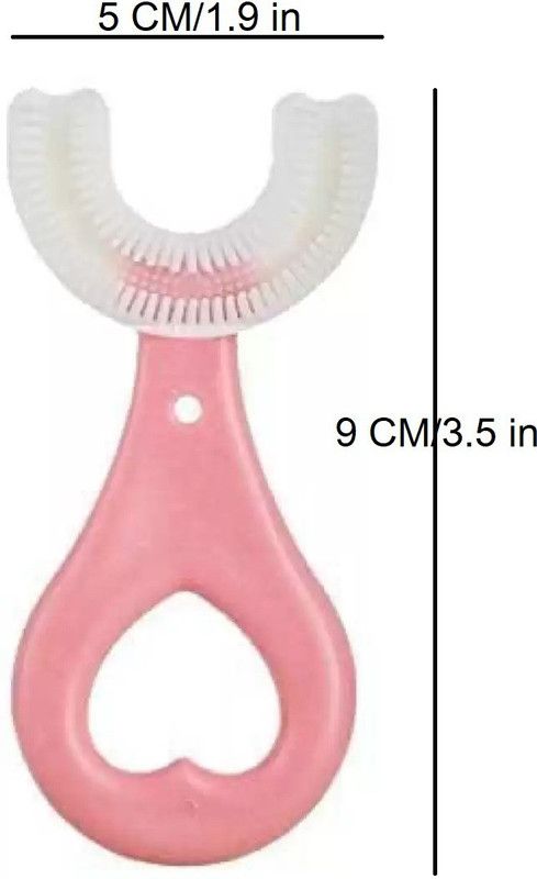 AAhan U shape 1 pc pink toothbrush pop it for Girls - Brush with fun Now -age2-12 yrs Extra Soft Toothbrush  (3 Toothbrushes)