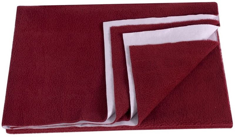 FashionPalace Cotton Baby Bed Protecting Mat  (Maroon, Medium)