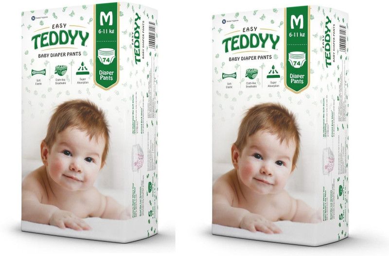 TEDDYY EASY diaper pants - Medium (74 pieces) - ( Pack of 2 ) - M  (148 Pieces)