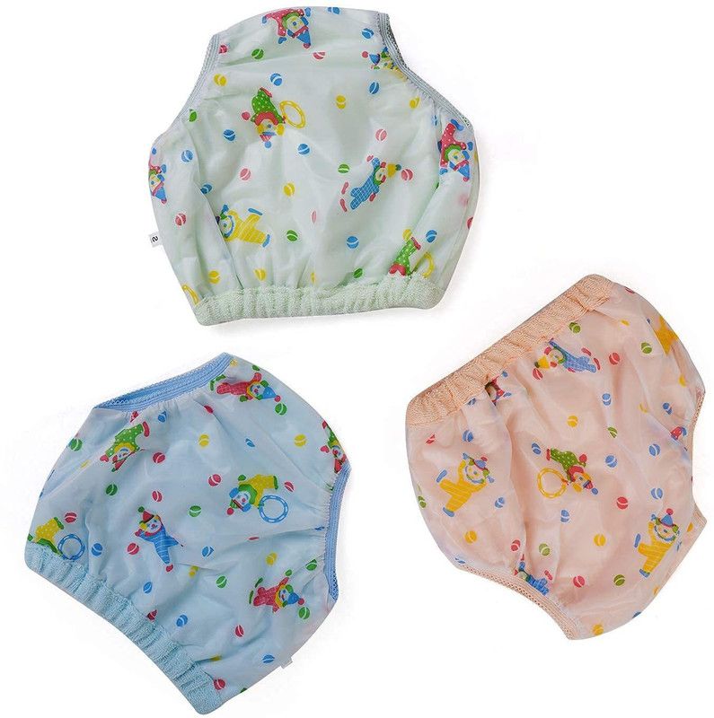 Playalong Baby Plastic Toweling Reusable, Washable Diaper/Nappy Pants (Pack of 3)