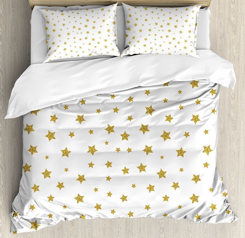 Linenovation Checkered Single Duvet for AC Room  (Polyester, White and Yellow Star Print)