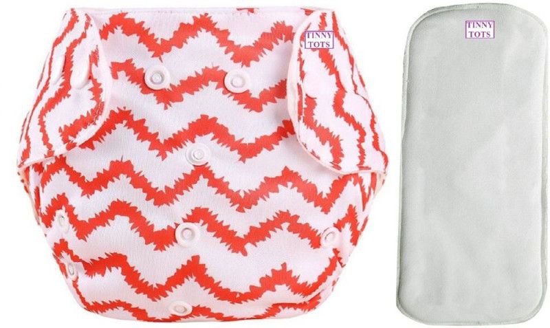 TINNY TOTS Premium Quality Fashionable Quick Dry Adjustable & Reusable Cloth Diaper Nappy With Microfiber Bamboo Insert Pad(Multi-Layers) Wetfree for Babies/New Borns/Infants(0-12 Months;RED)