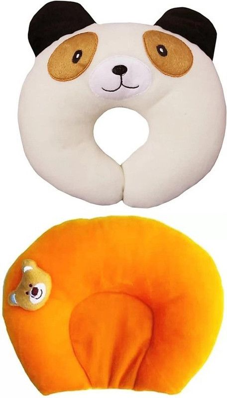 mOTHER livlove Polyester Fibre Animals Baby Pillow Pack of 2  (Multicolor)