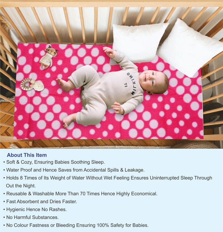 GURU KRIPA BABY PRODUCTS Fleece Baby Bed Protecting Mat  (Pink, Free)