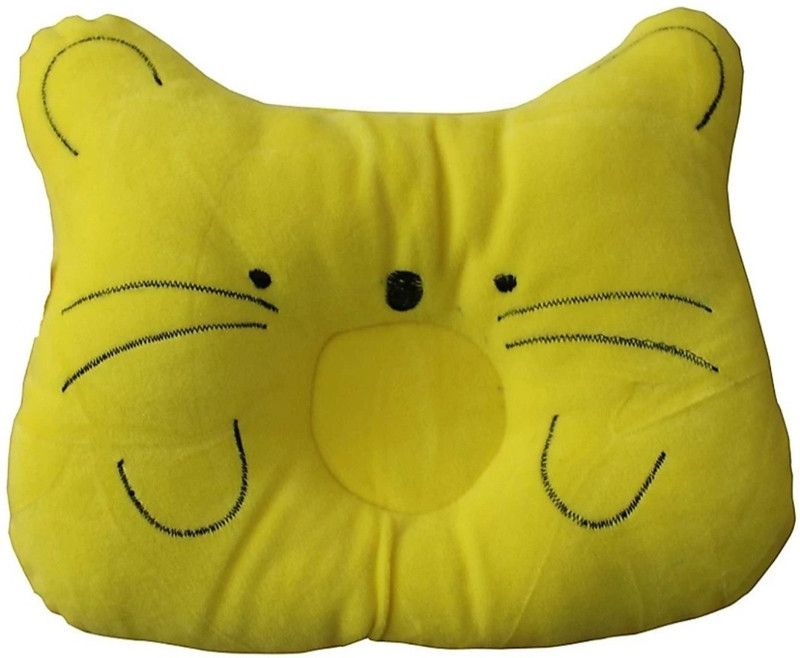 MOM & SON Cotton Animals Baby Pillow Pack of 1  (Baby Yellow)