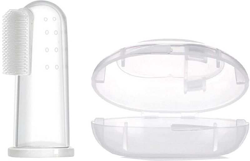 B2K Silicone Baby Finger-Brush with Case (Pack of 1) Ultra Soft Toothbrush
