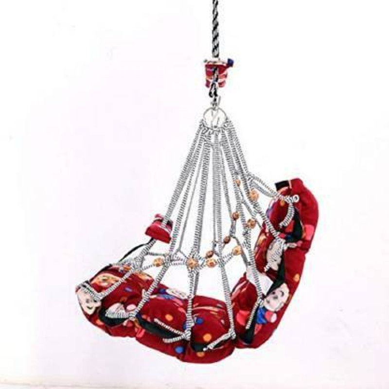 K CREATION Cotton Baby Swing for Kids/Babies Folding and Washable With Safety Belt Home Garden Indoor Outdoor Swings Bouncer  (Multicolor)