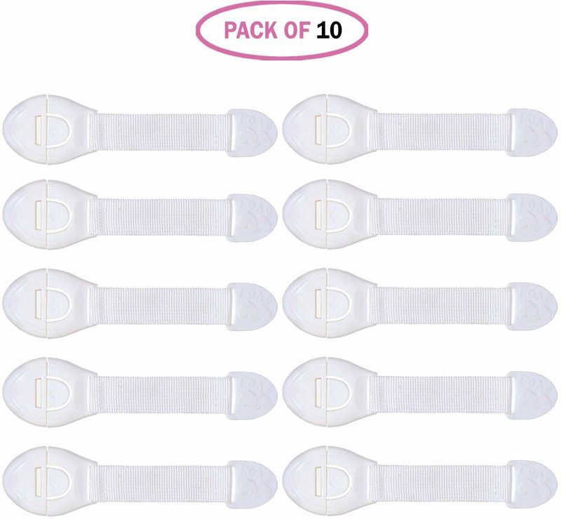 Antoj Baby proofing Safety latches for drawer, sliding door fridge 2pcs  (White)