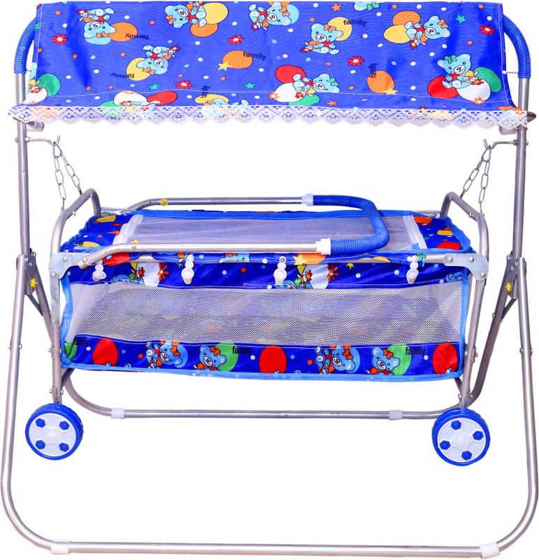 S.S Steelo Art -Baby Cradle Stroller Blue Bassinet For Baby Boys & Girls (Blue)  (Blue)