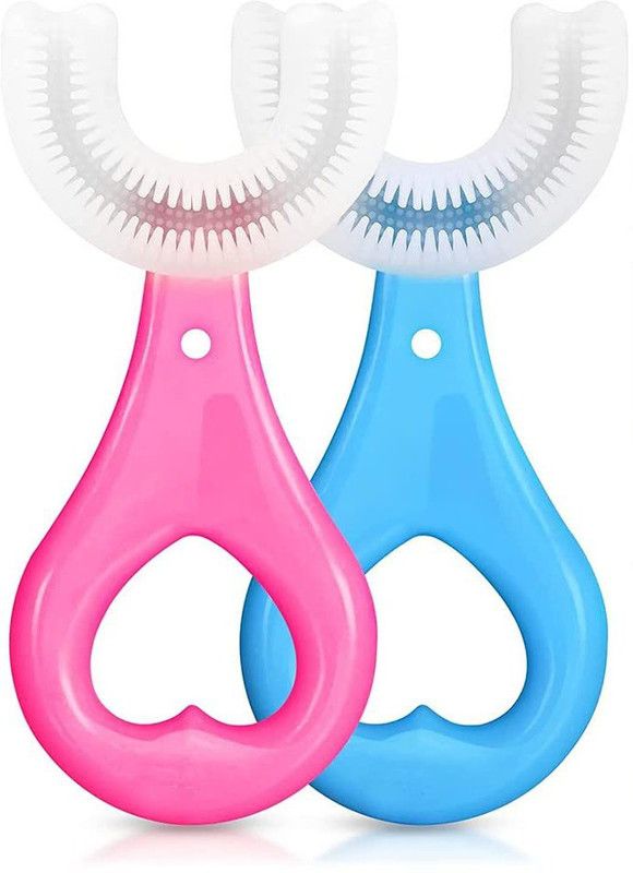 KidDental 2 U Shaped Toothbrush for Kids Manual Whitening Toothbrush For2-6 Years Soft Toothbrush  (2 Toothbrushes)