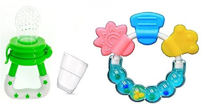 CARECHIMP Fruit Nibbler/Rattle Teether Teether and Feeder  (Green)