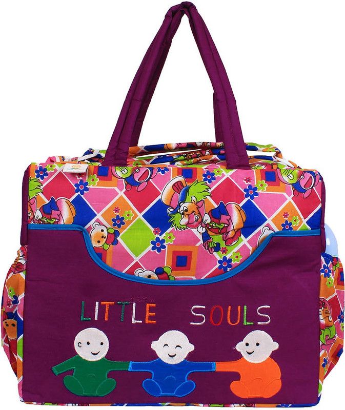 OLE BABY Big Amazing Smart Organizer Best Material 100% Cotton, Multi-function Tote Diaper Bag  (Purple)