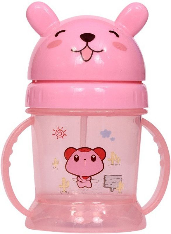 KRISHVIA Unbreakable Premium Quality Baby Sippy Bottle/Cup/Mug Water/Juice Training Sipper (MULTICOLOUR PACK OF 2)  (Multicolor)