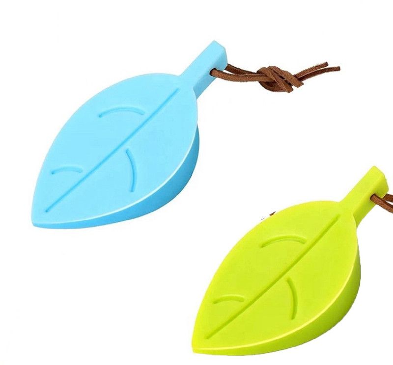 Mopslik Silicone Door Stopper Finger Protector Leaf Style Flexible Silicone Pack of 2  (Green, Blue)