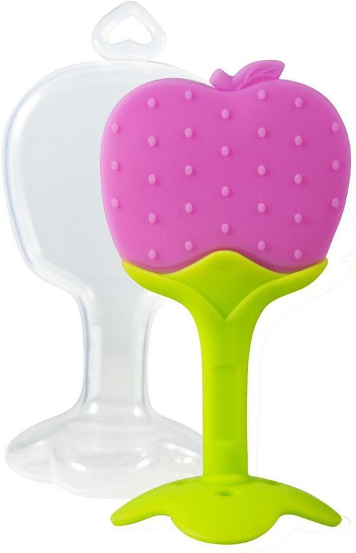 KIDZVILLA Baby Boy's and Baby Girl's Silicone Dental Care Teether Teether  (Apple)