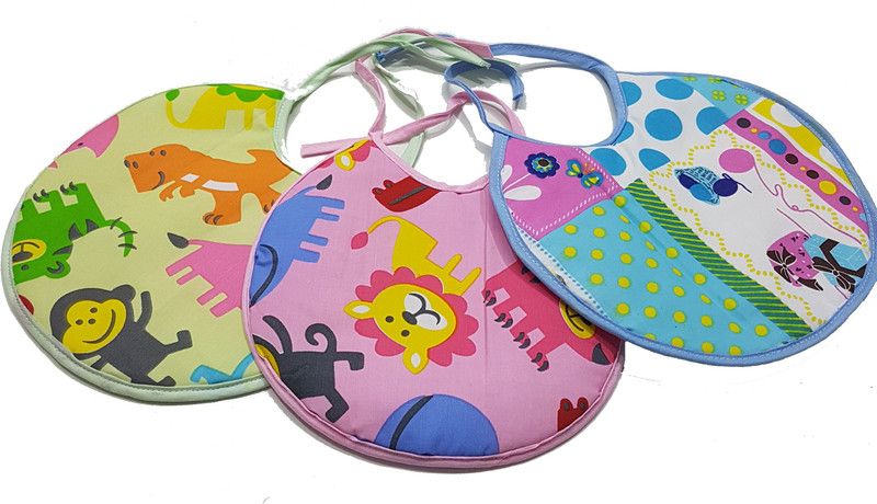GoodStart Waterproof Multi Colored Baby Bibs for 0-6 Months - Set of 3 Pieces  (Multicolor)