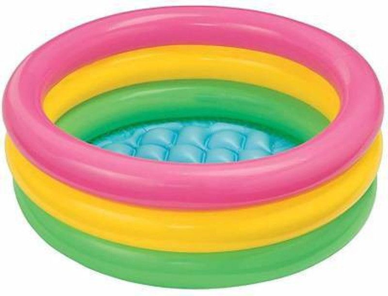 Palmate 2 Feet Baby Bath Tub and Air Pump for Inflatable Toys and Balloons combo (Multicolor)  (Multicolor)