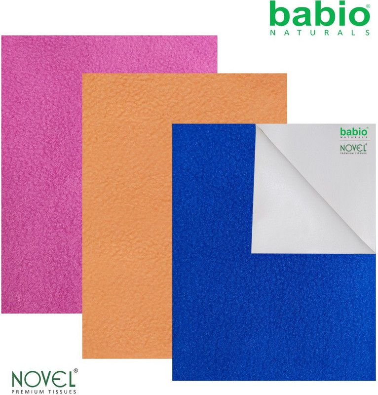 NOVEL Microfiber Baby Bed Protecting Mat  (Orange/Pink/Royal Blue, Medium, Pack of 2)