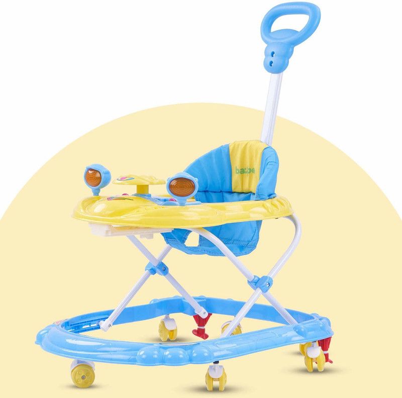 baybee Musical Activity Walker With Parent Rod  (Yellow, Blue)