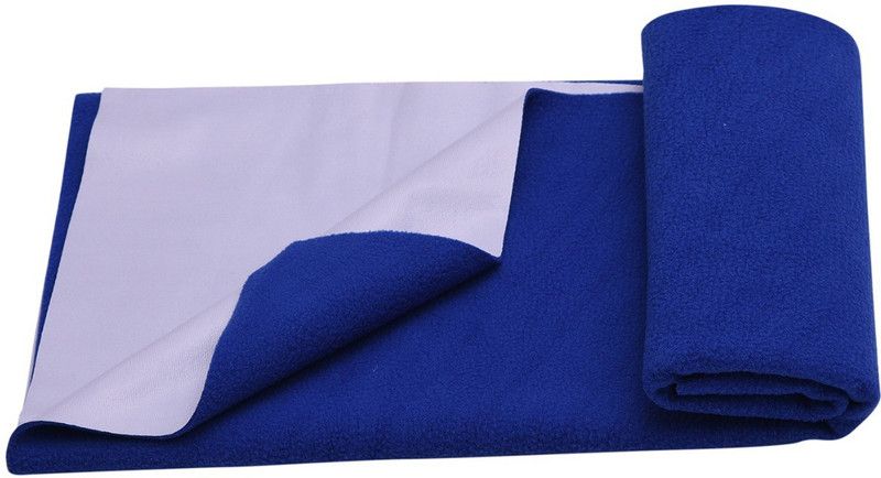 DecorSolution Fleece Baby Bed Protecting Mat  (Blue, Medium)