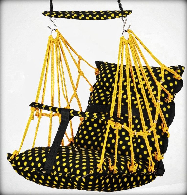 BJIK Premium Quality Cotton Baby Swing 1 to 6 Year Jhulla Swings Swings  (Yellow, Black)