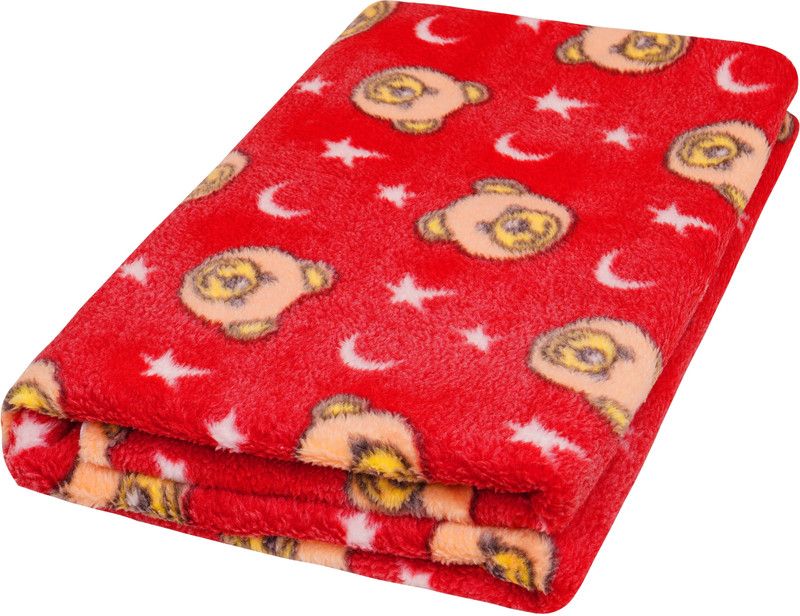 LITHARA Fleece Baby Bed Protecting Mat  (Red, Large)