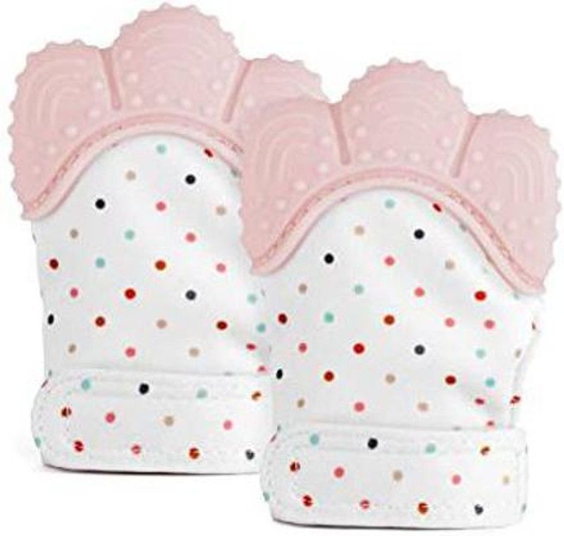 Mini Baby The Baby Store Baby Silicon Mitten teether bpa Free Hand Glove for Easy Teething 0-6 Month Teether  (Pink)
