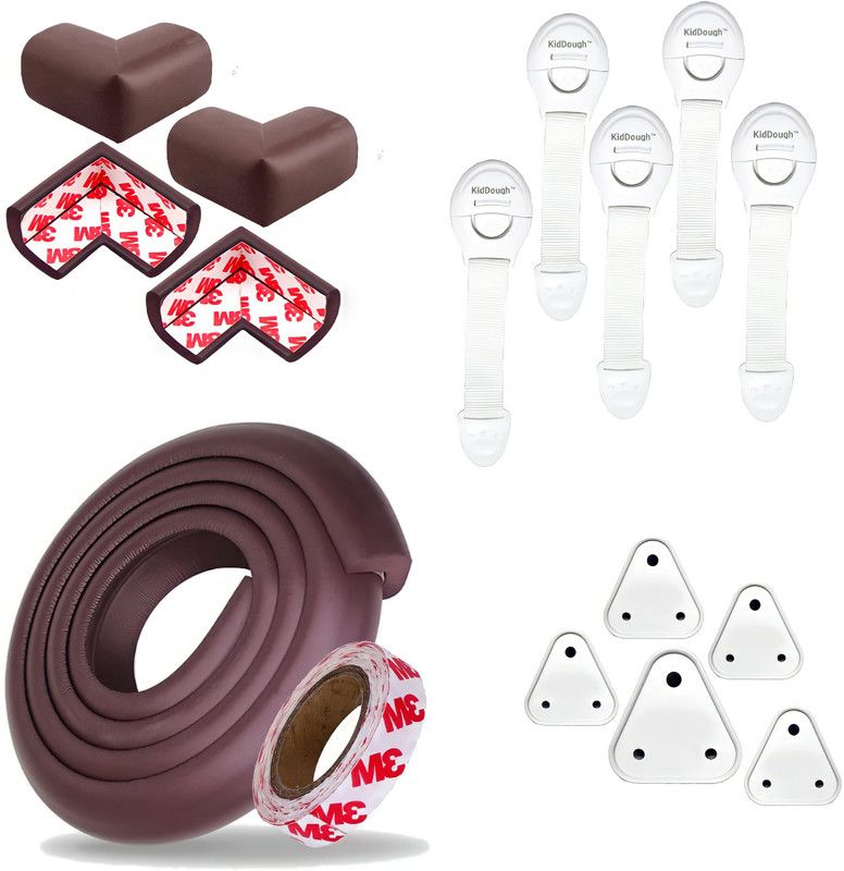 KidDough Baby Safety Kit: 2 mtr roll, 4 Corner Guards, 5 Socket Guards, 5 Safety Locks  (Multicolor)