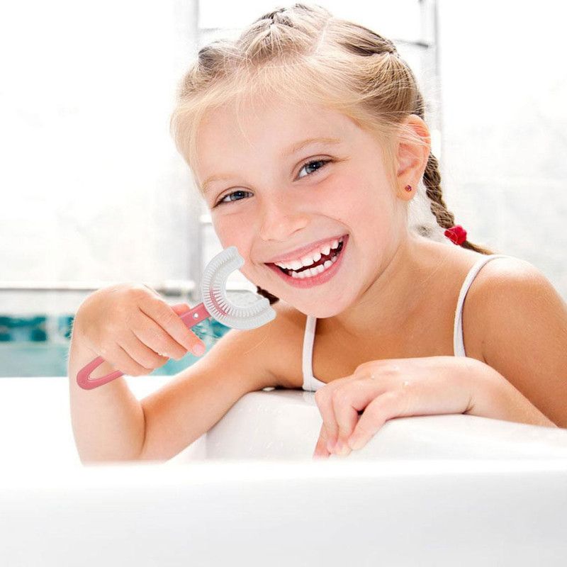 Triangle Ant ™Soft Multicolor U Shaped Silicone Toothbrush Kids Children, For Tooth Cleaning Ultra Soft Toothbrush