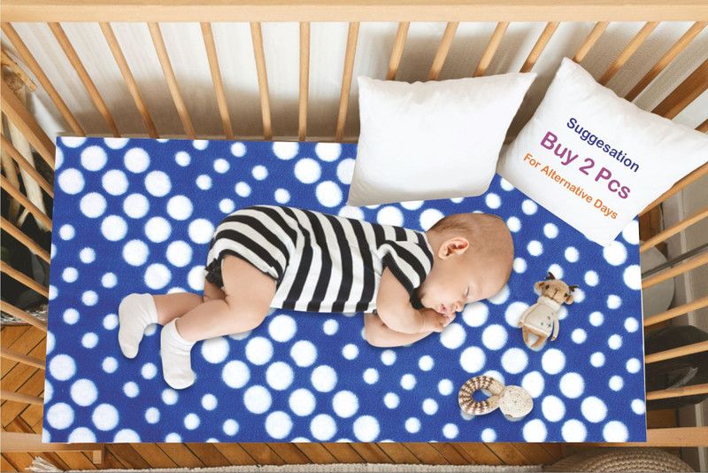 GURU KRIPA BABY PRODUCTS Fleece Baby Bed Protecting Mat  (Blue, Medium)