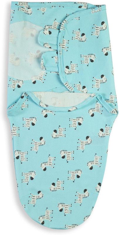 BABYMOON Printed Single Swaddling Baby Blanket for AC Room  (Cotton, Zebra)