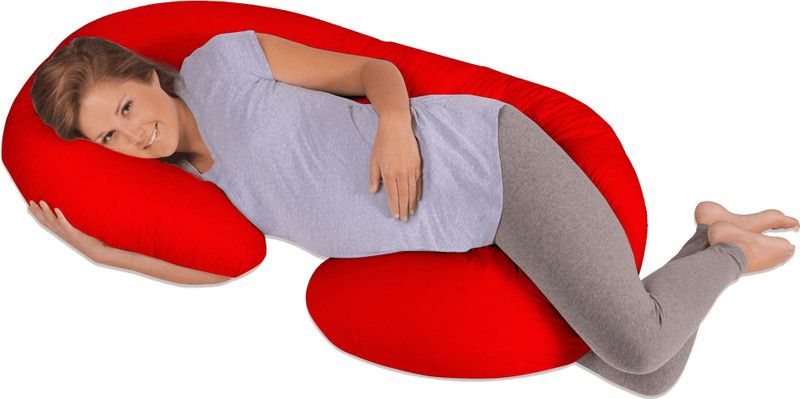 HOME ADORN Microfibre Solid Pregnancy Pillow Pack of 1  (Red)