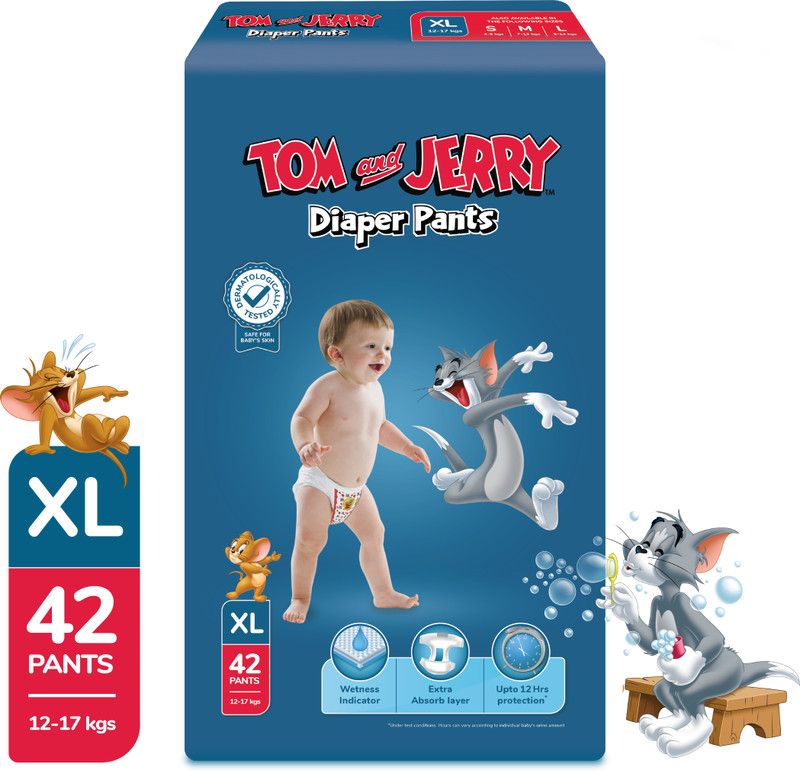 TOM & JERRY Diaper Pants with Wetness Indicator - XL  (42 Pieces)