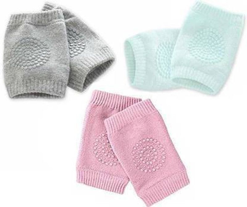 PUHBRHY knee and elbow pads Pink, Light Blue, Grey Baby Knee Pads (point non-slip design with Pink, Light Blue, Grey [Set of 3] Pink, Light Blue, Grey Baby Knee Pads (Ultra protection) Pink, Light Blue, Grey Baby Knee Pads  (Ultra protection)