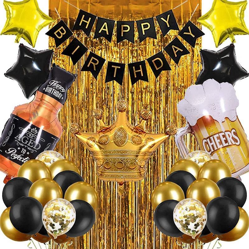 Nayugic Happy Birthday Banner Decoration Kit - 38Pcs Set for Boys Balloons Decorations  (Set of 38)